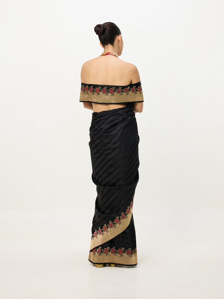 Handwoven Black & Gold Cutwork Banarasi Saree