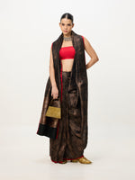 Handwoven Black & Gold Banarasi Emboss Saree