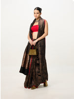 Handwoven Black & Gold Banarasi Emboss Saree