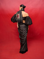 Handwoven Black Satin Banarasi Saree