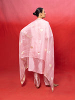 Handwoven Pink Silk Banarasi Suit
