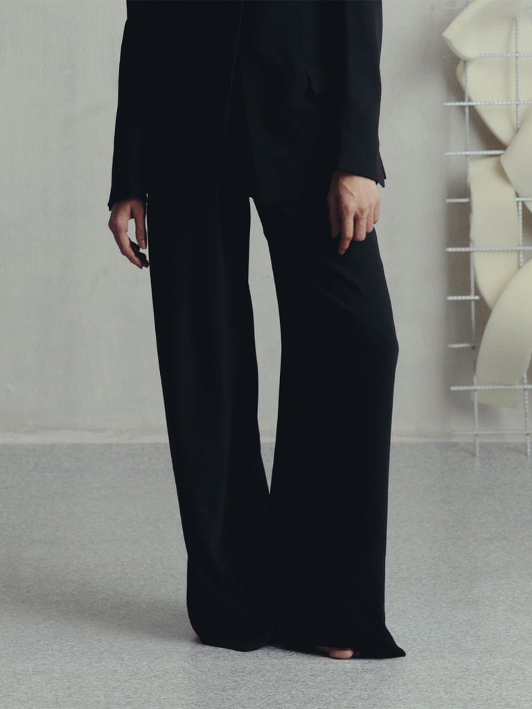 BRISTOL BLACK CREPE TROUSERS