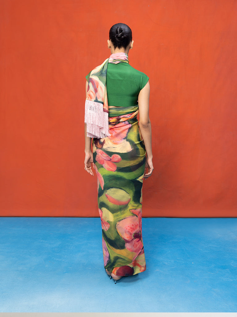 Multicolour Chiffon Digital Print Saree