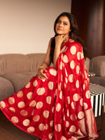 Kajol in Handwoven Red Georgette Saree