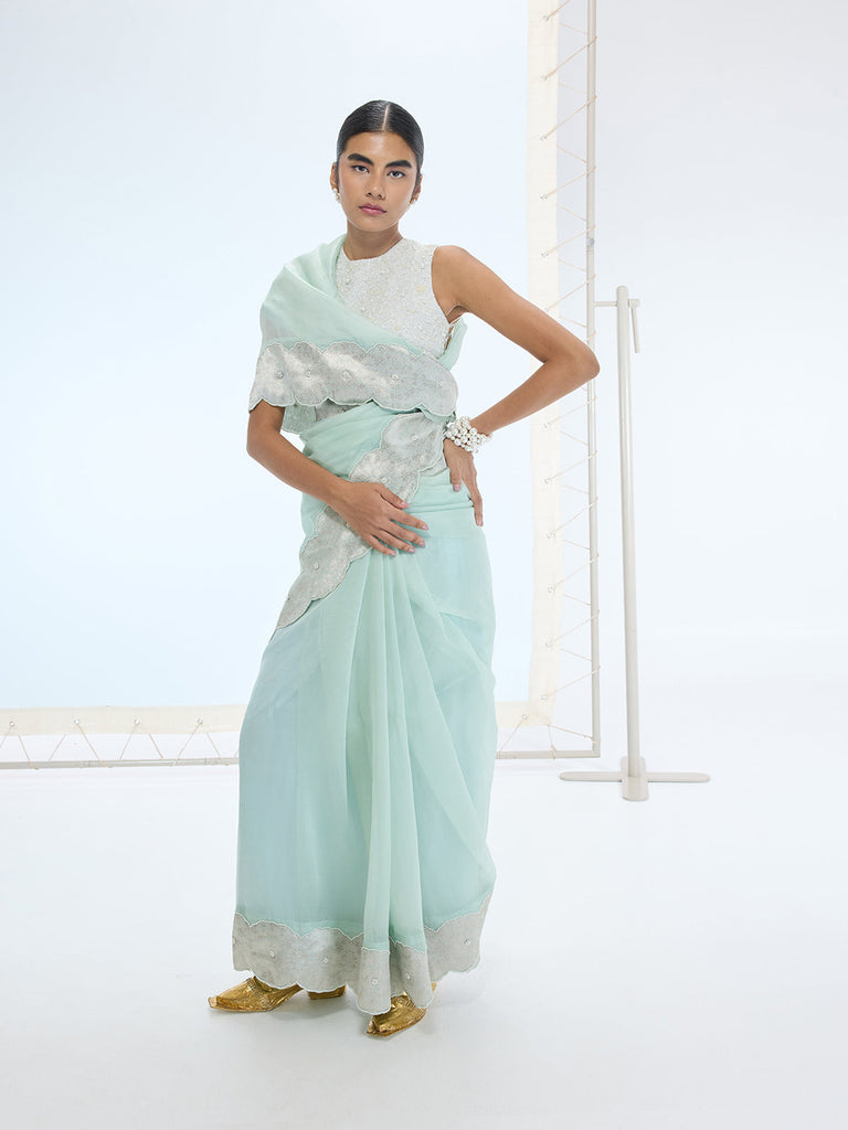 The Jane Saree in Sea Green