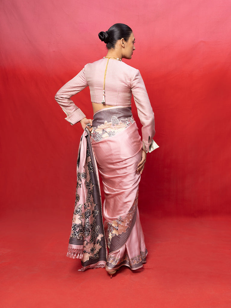 Handwoven Pink Silk Banarasi Saree