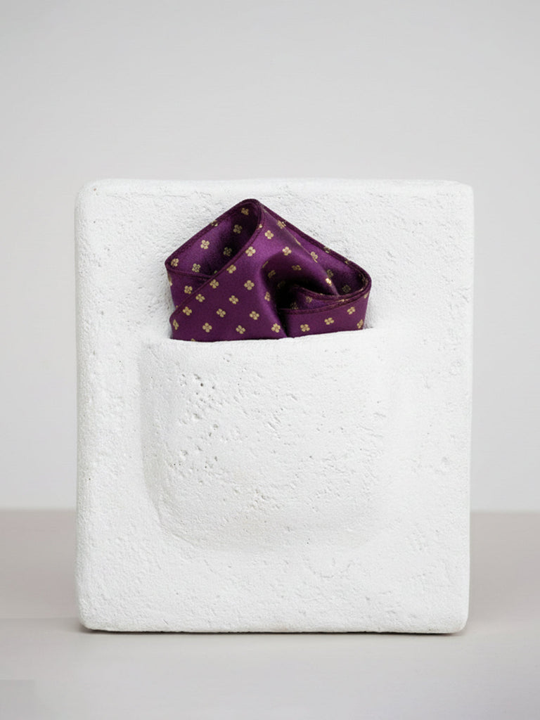 Handwoven Purple Georgette Pocket Square