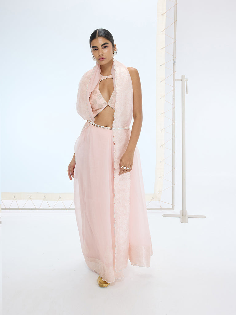 The Ella Saree In Peach