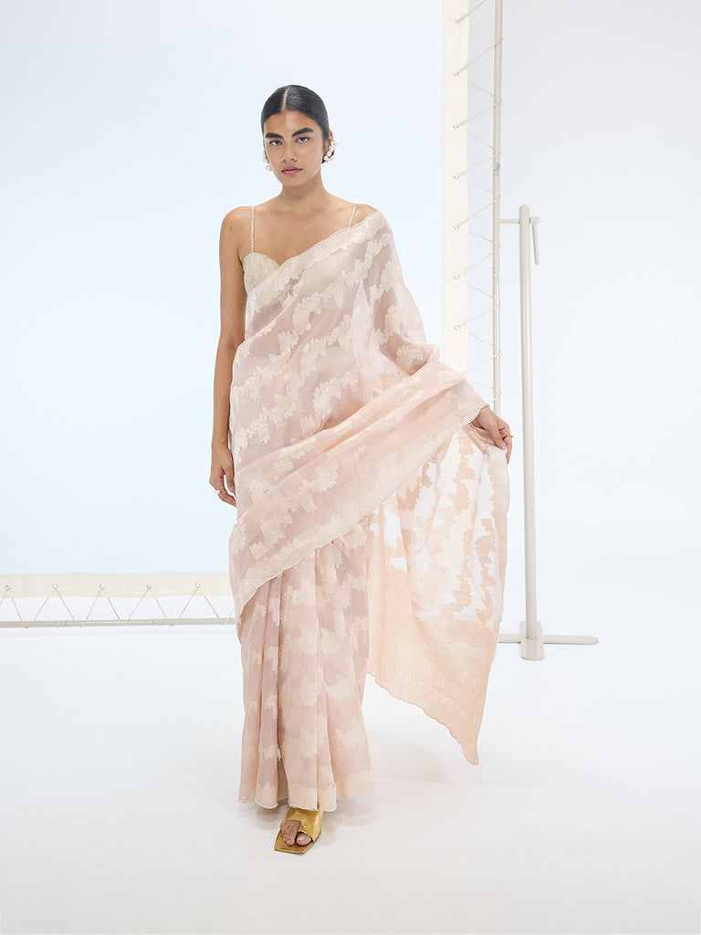 The Velma Saree In Peach
