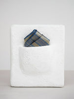 Handwoven Blue Striped Georgette Pocket Square