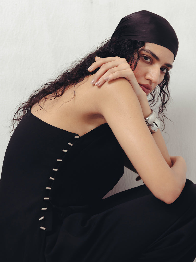 BRISTOL BLACK COWL TOP