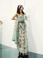 Teal Twiggy Bloom Saree