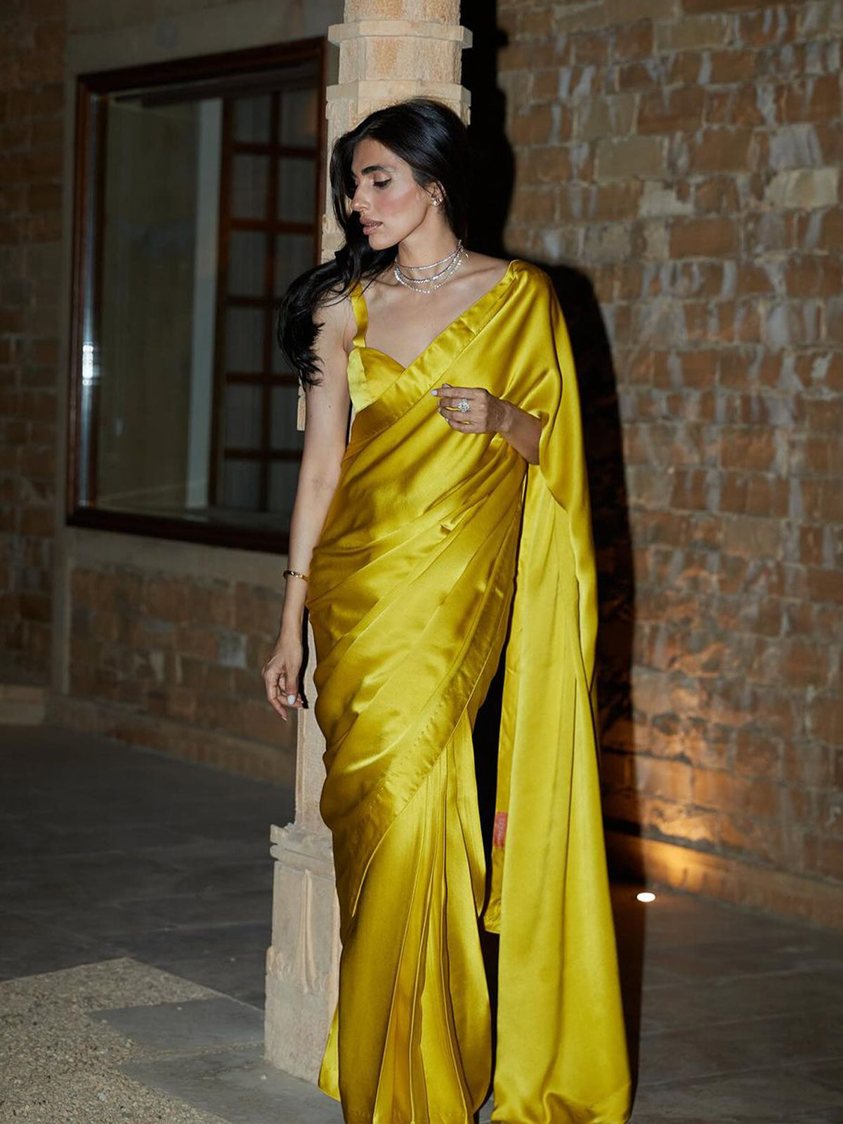 Handwoven Citrine Yellow Silk Sarees