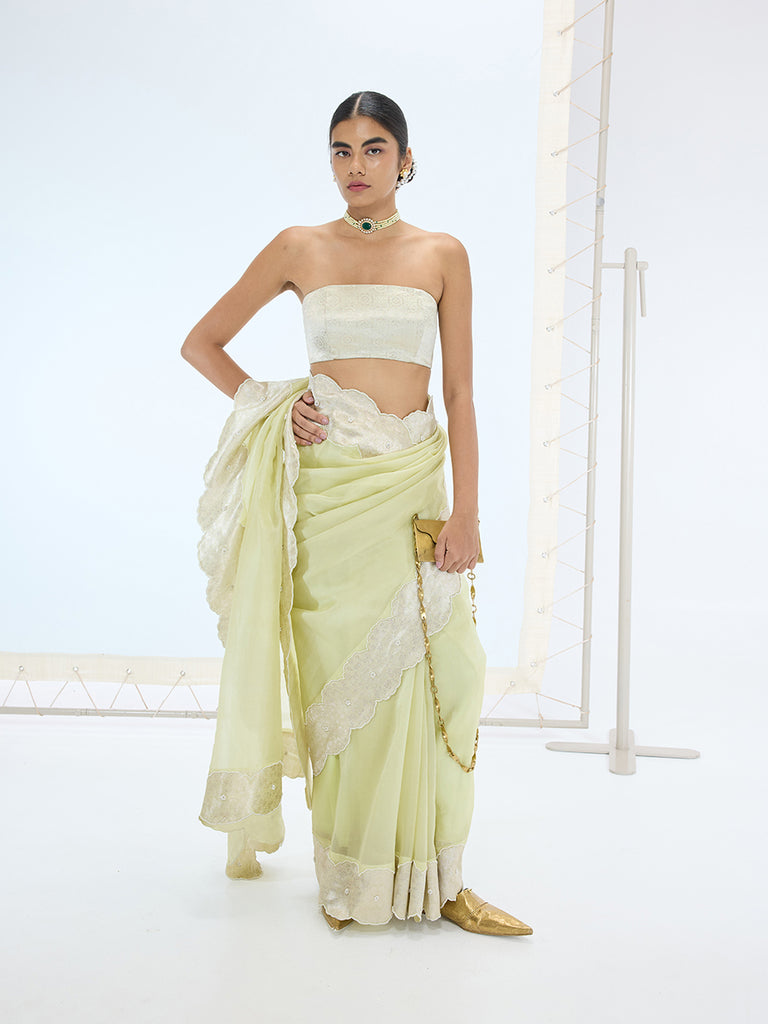 The Jane Saree In Pistachio