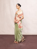 Handwoven Pistachio Green Silk Banarasi Saree