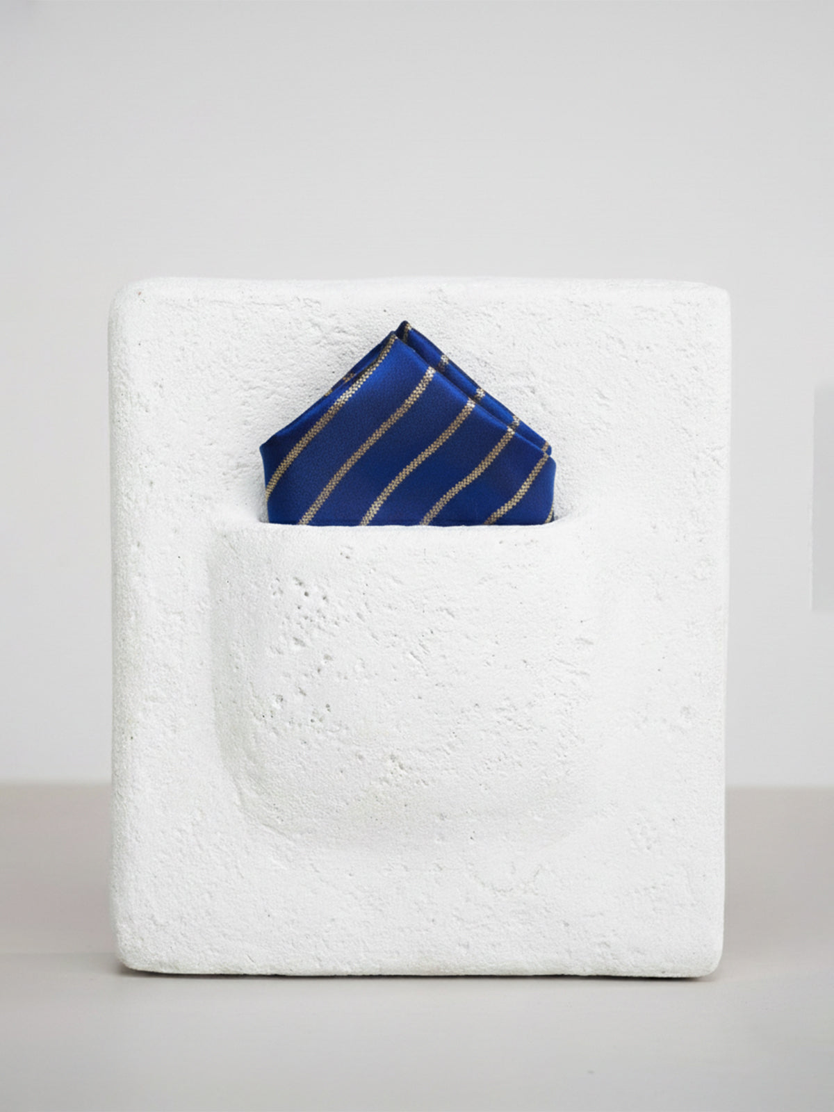 Handwoven Dark Blue Silk Pocket Square