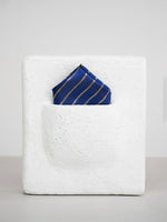 Handwoven Dark Blue Silk Pocket Square