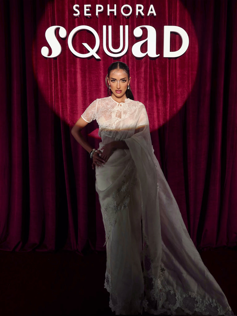 The Luna Saree In Off-white