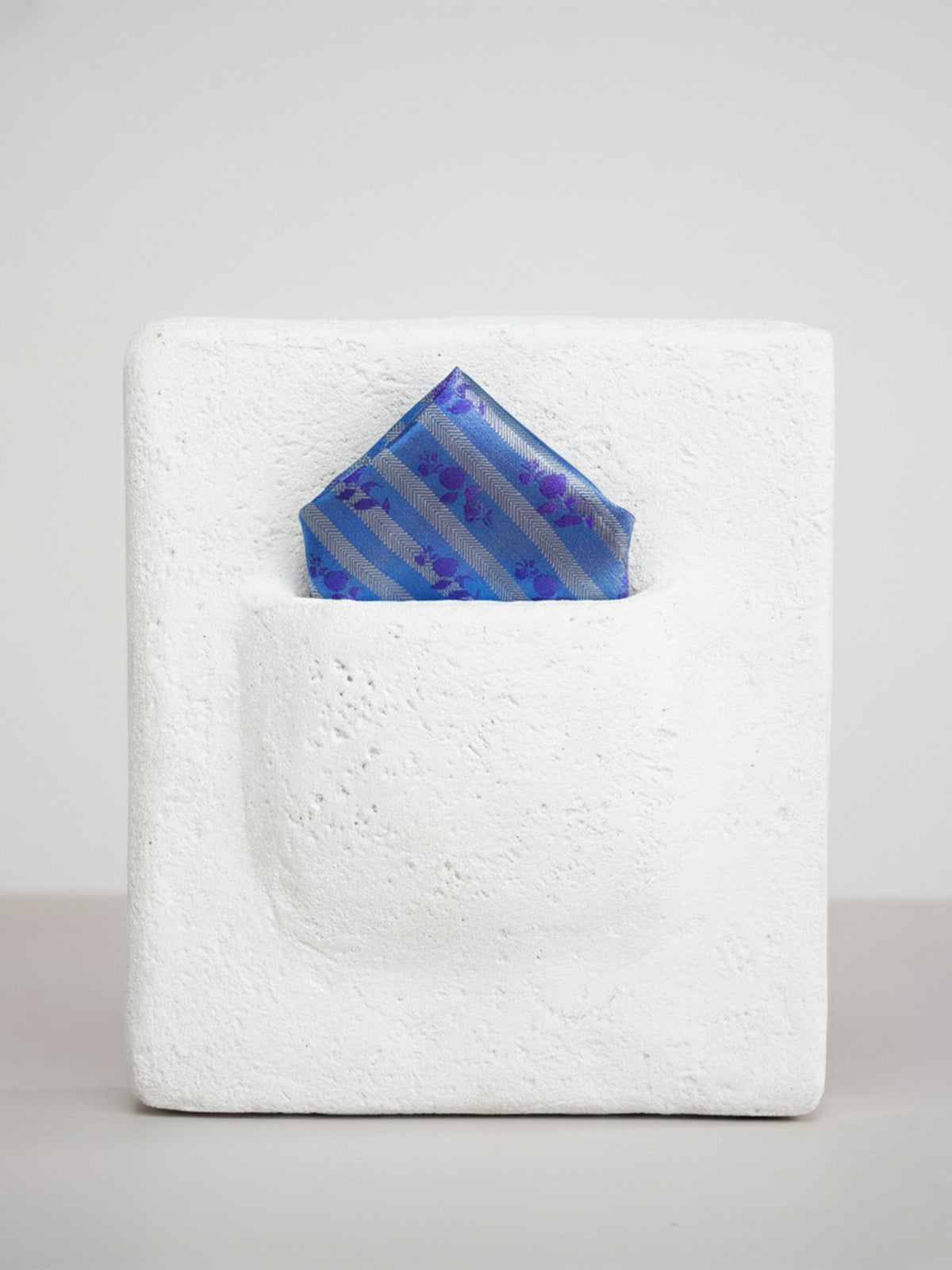 Handwoven Azure Blue Georgette Pocket Square