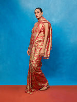 Handwoven Red Silk Banarasi Saree