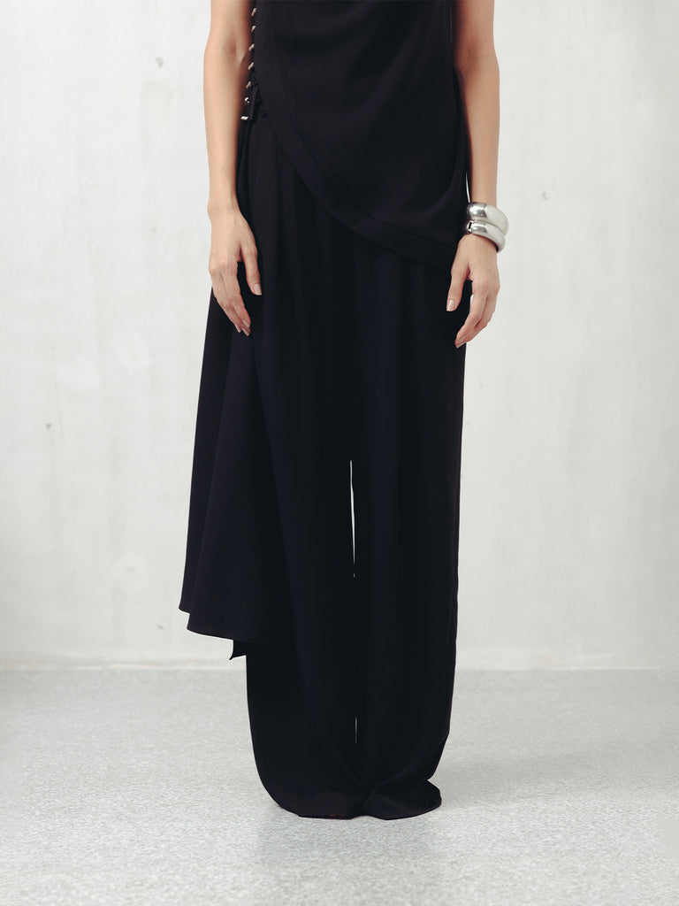 BRISTOL BLACK CREPE TROUSERS