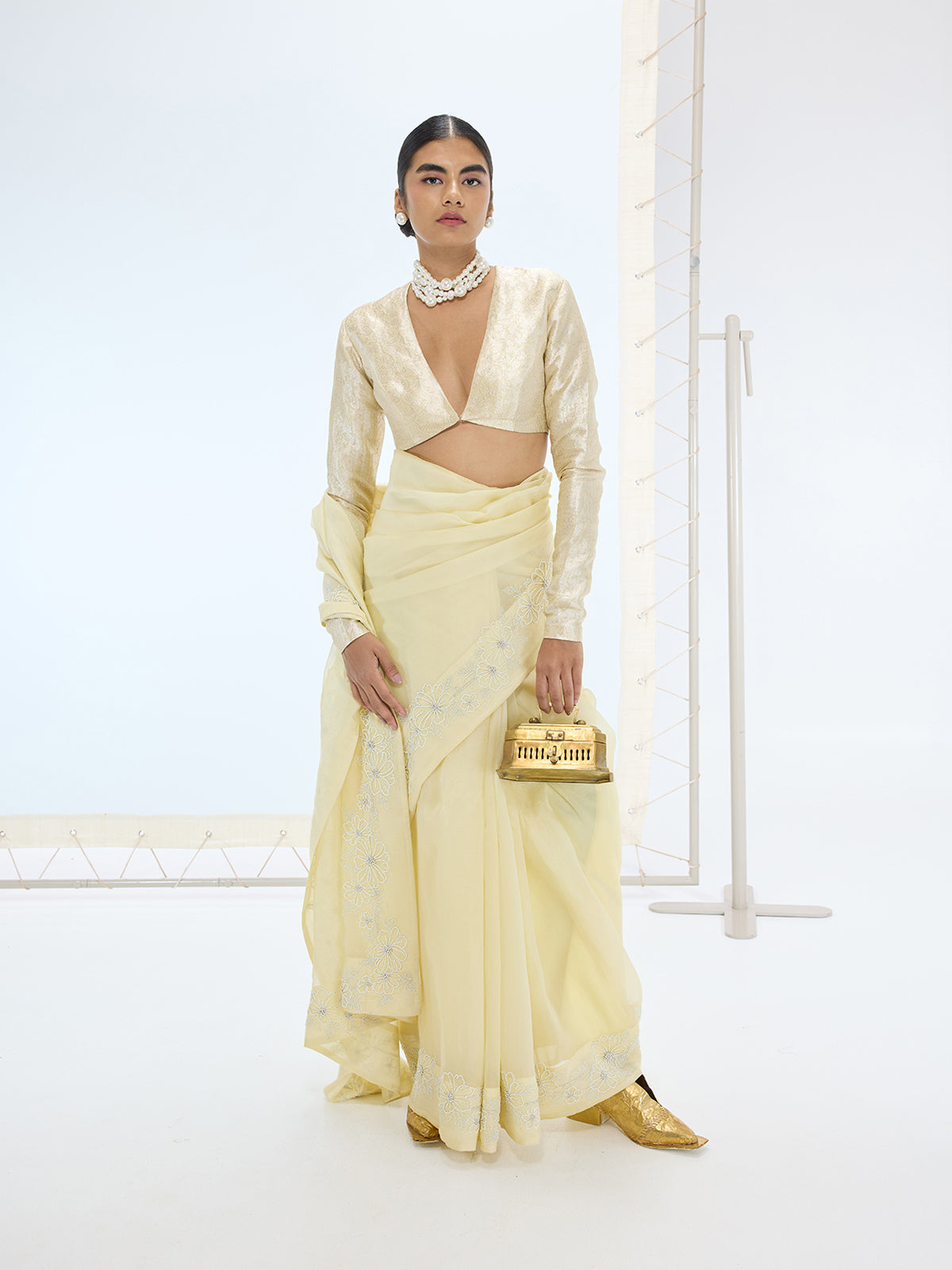The Luna Saree In Lemon