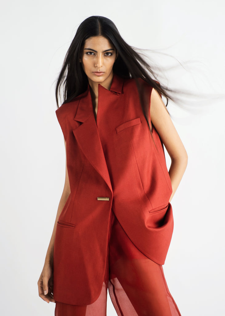 SCARLET VEST & ORGANZA PANTS