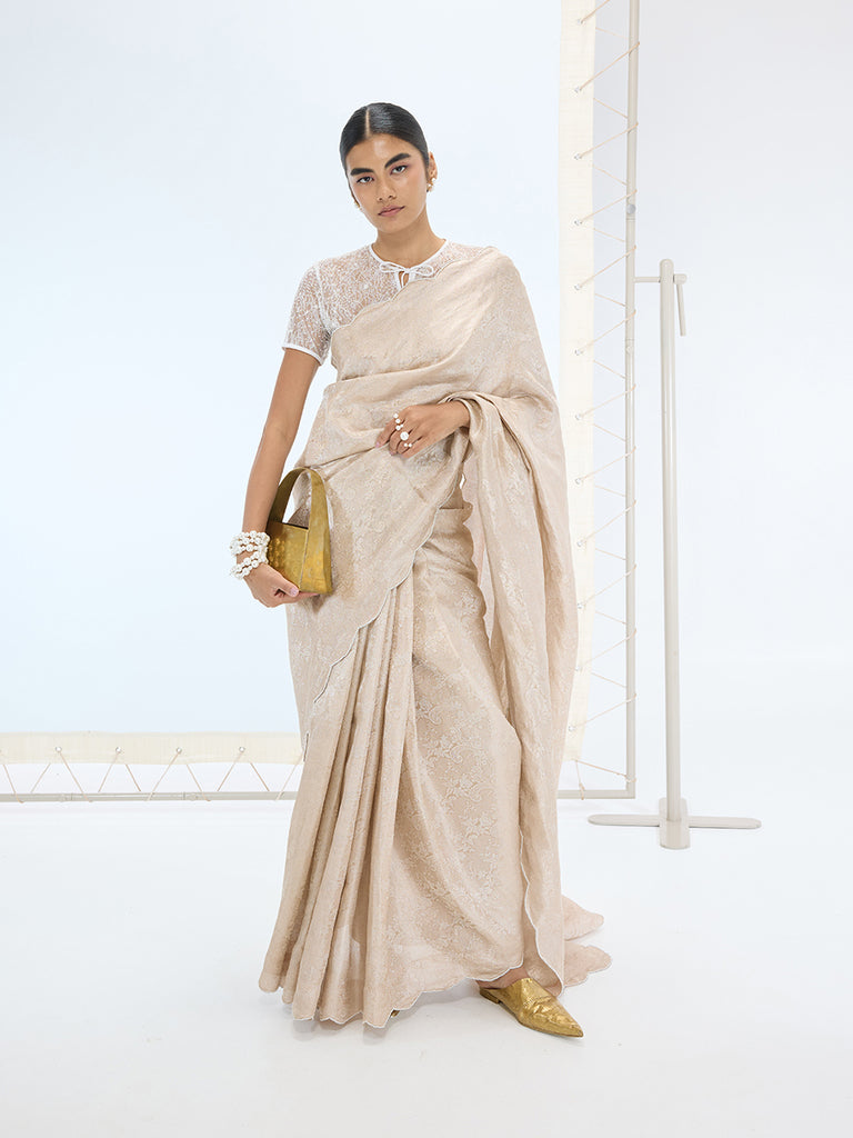 The Jenna Saree In Peach