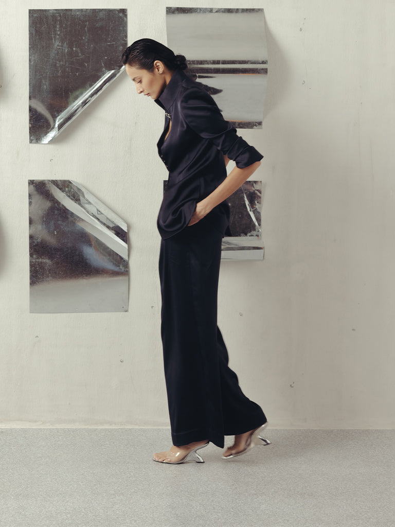 EVENING BLUE STRAIGHT TROUSERS