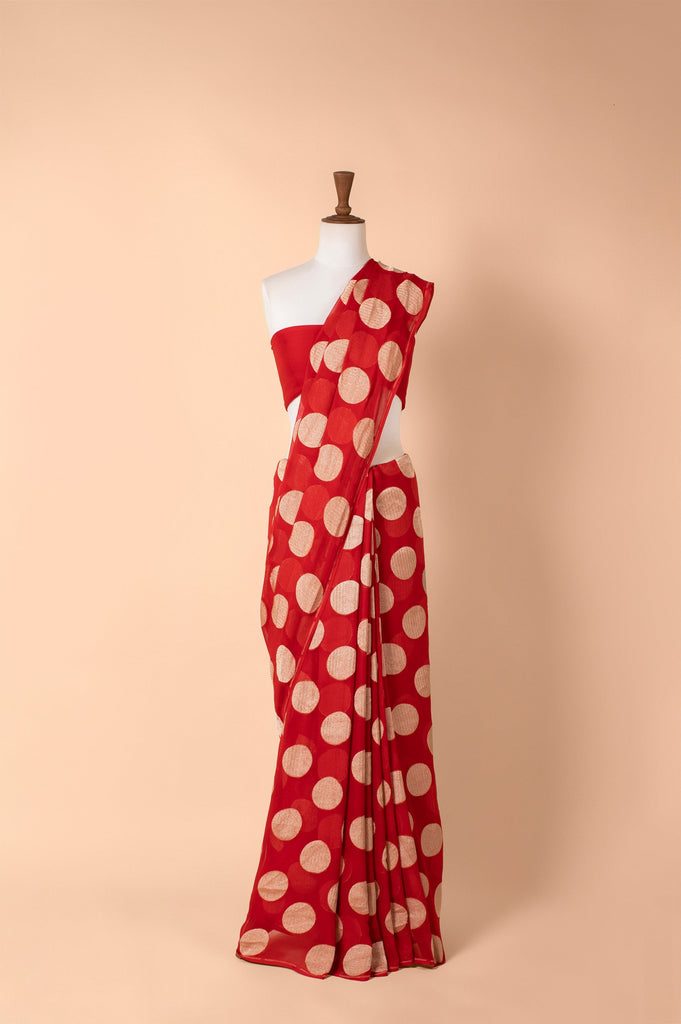 Kajol in Handwoven Red Georgette Saree