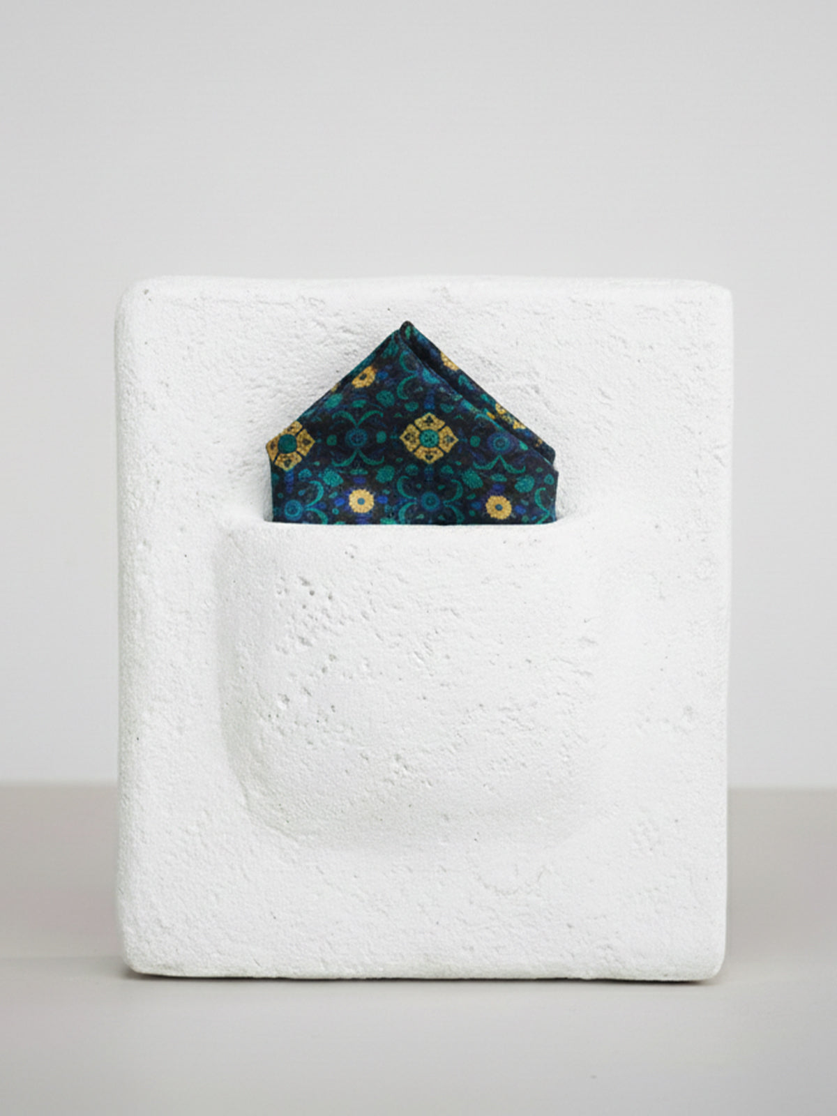 Handwoven Aegean Blue Silk Pocket Square