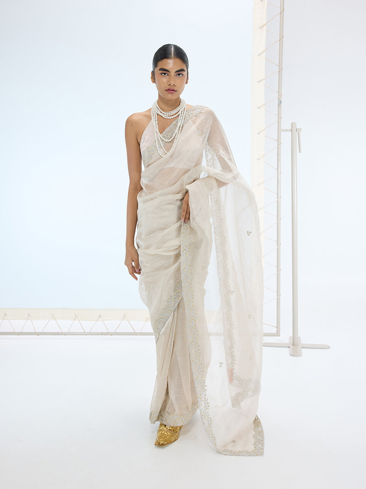 The Eva Saree In Champagne