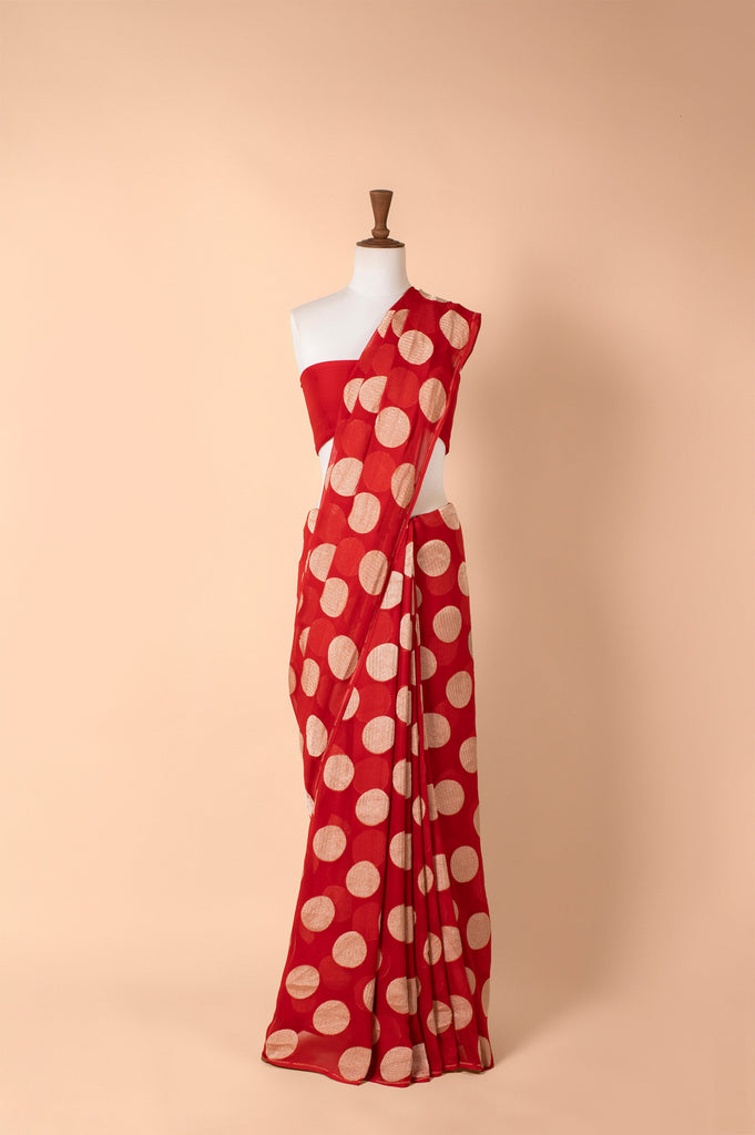 Kajol in Handwoven Red Georgette Saree