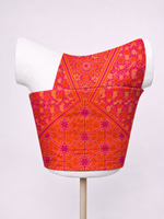 Handwoven Fuchsia Pink & Orange Banarasi Emboss Blouse Fabric