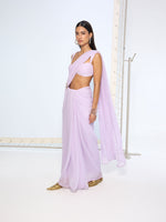 Lilac Movable Brooch Saree