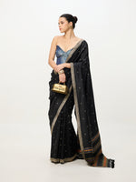 Handwoven Black Silk Cutwork Banarasi Saree