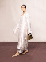 Handwoven Ivory Silk Banarasi Kurta Set