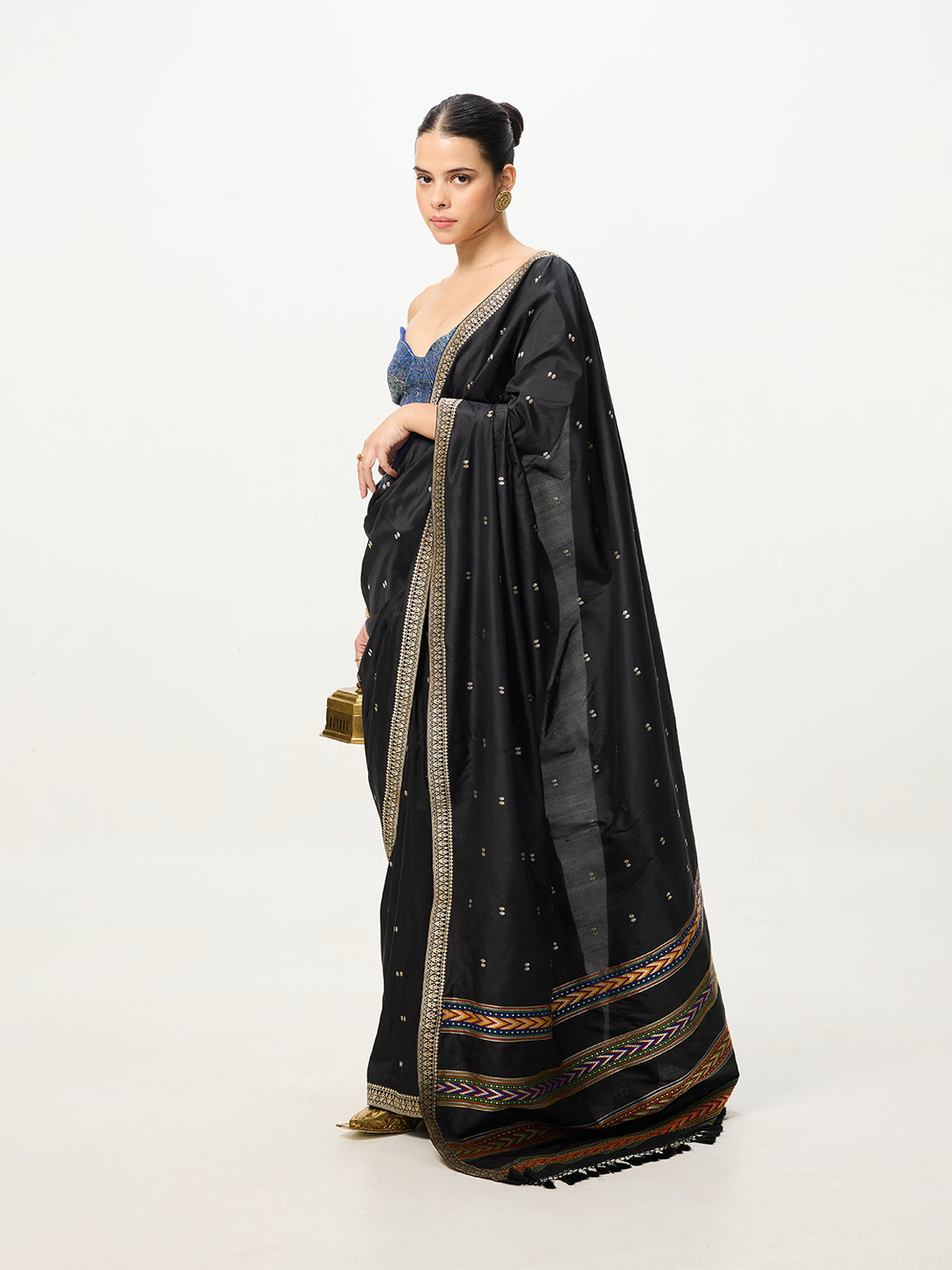 Handwoven Black Silk Cutwork Banarasi Saree