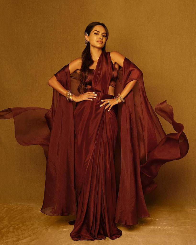 Diipa Khosla In Handwoven Brown Silk Saree