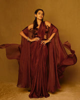 Diipa Khosla In Handwoven Brown Silk Saree