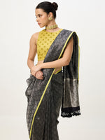 Handwoven Black Banarasi Emboss Saree