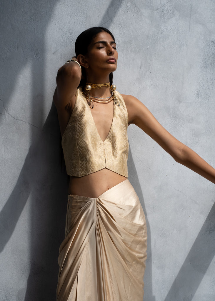 CHARDONAY WAISTCOAT & DRAPE SKIRT