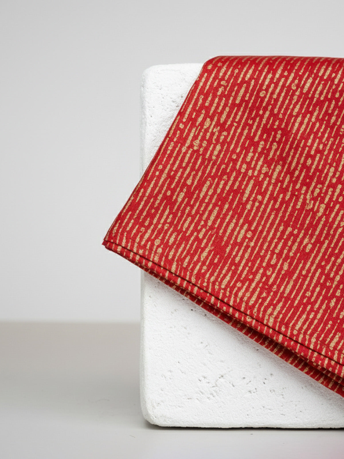 Handwoven Red Georgette Pocket Square