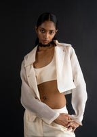 BUTTER CREAM ORGANZA SHIRT & PANTS