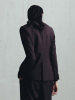 SEAL BROWN CUT OUT LAPEL BLAZER