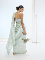 The Diana Saree In Aqua Green