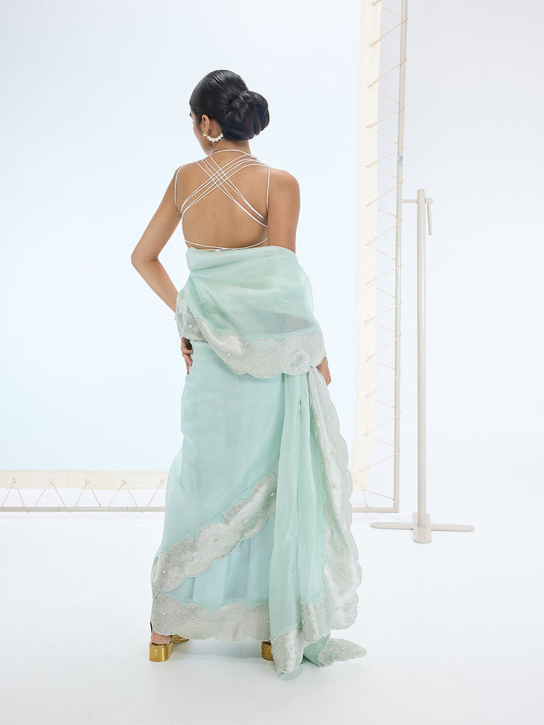 The Jane Saree in Sea Green
