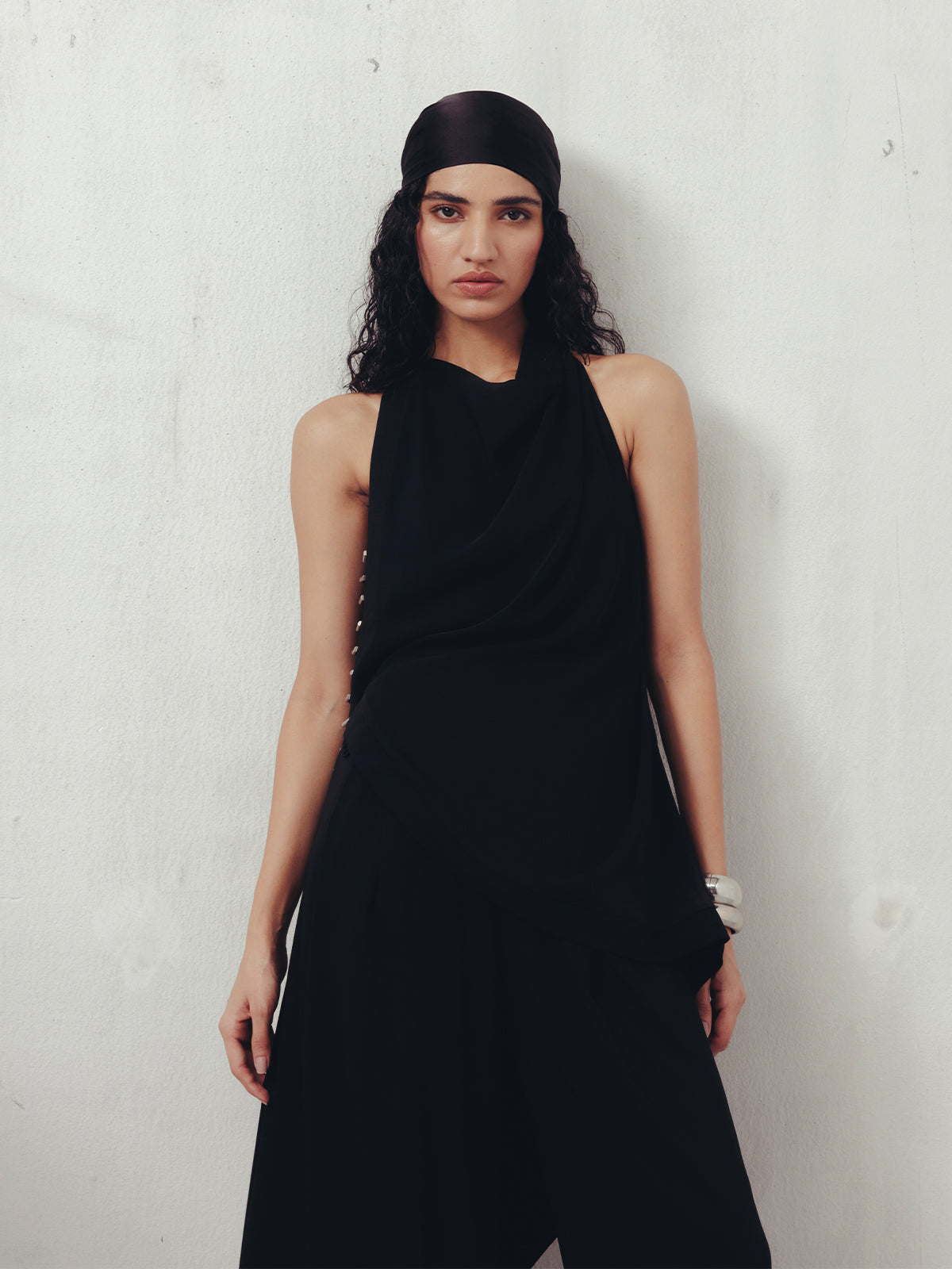 BRISTOL BLACK COWL TOP