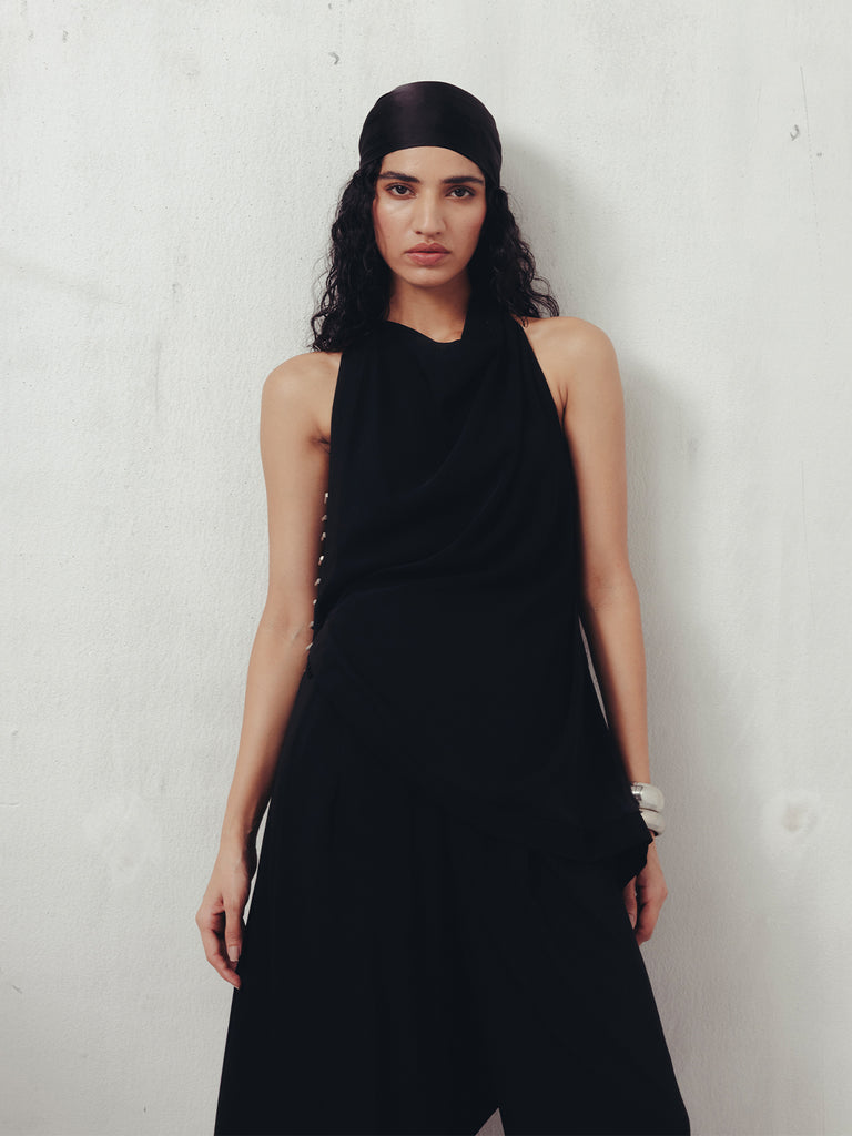 BRISTOL BLACK COWL TOP