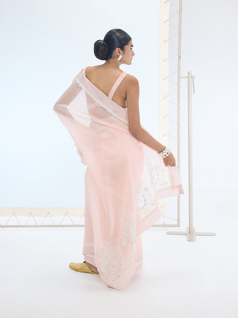 The Stella Saree In Peach